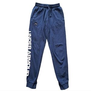 Under Armor | Navy blue white logo women's sweat pant / jogger